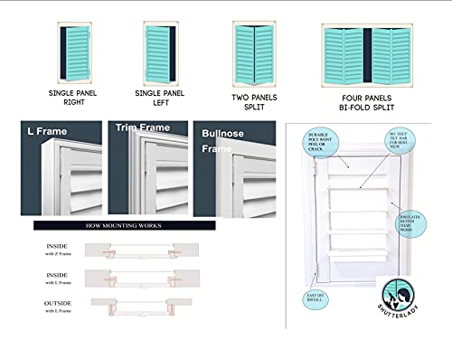 Suncraft Shutters -Plantation Shutters –Custom Made Window Blinds – No Front Tilt Rod - Easy DIY Installation – Interior Plantation Shutters -Privacy Blinds for Kitchen, Bath, Bedroom - Image 5