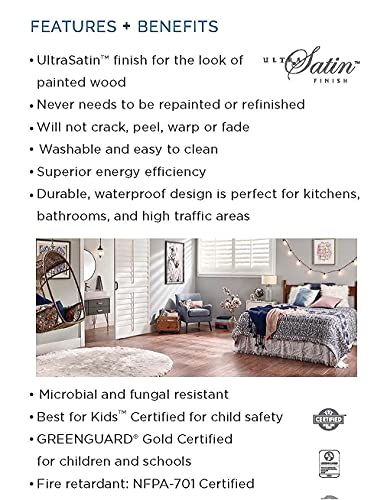 Suncraft Shutters -Plantation Shutters –Custom Made Window Blinds – No Front Tilt Rod - Easy DIY Installation – Interior Plantation Shutters -Privacy Blinds for Kitchen, Bath, Bedroom - Image 3