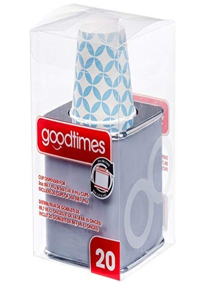 Goodtimes Cup Dispenser for 3 oz and/or 5 oz Cups with 20 Assorted Cups - Image 1
