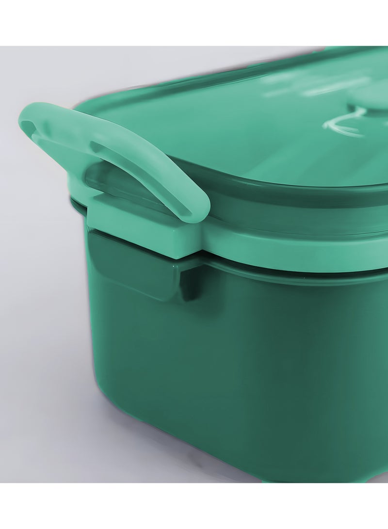 دريزو صندوق غداء للأطفال والكبار، صندوق بينتو مقاوم للتسرب بسعة كبيرة مع زجاجة مياه مطابقة، آمن للاستخدام في الميكروويف والفريزر وغسالة الأطباق، صندوق غداء مثالي للمدرسة والمكتب، أخضر - Image 3