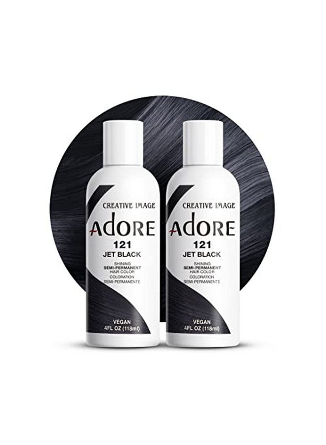 Adore لون شعر دائم شبه نباتي وخالي من القسوة 4 أونصة 121 أسود جت (عبوة من 2) - Image 1