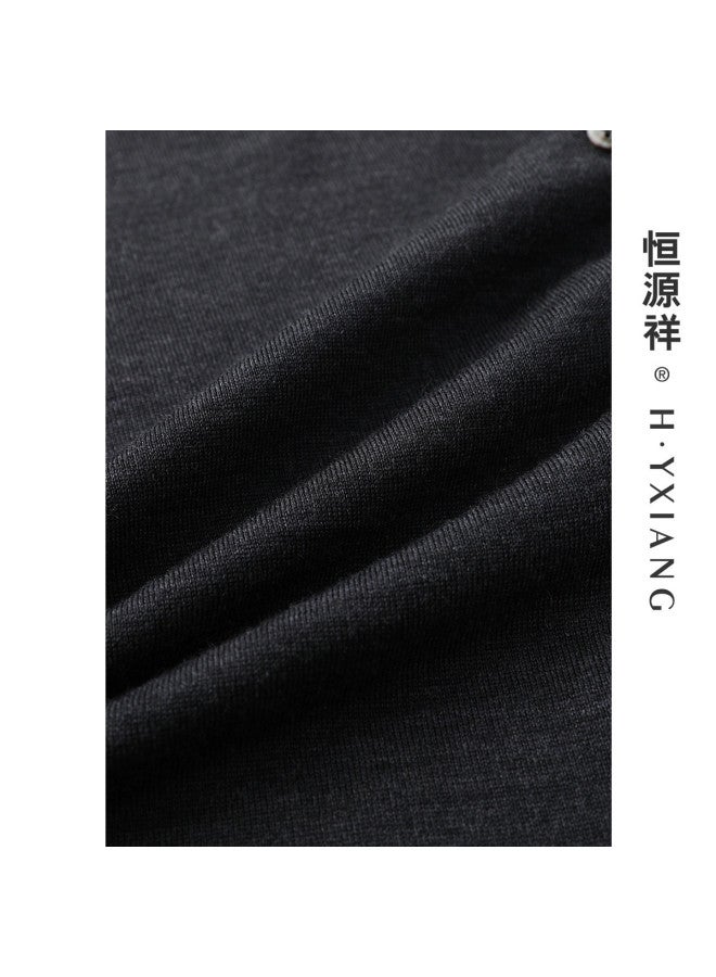 Hengyuanxiang Machine Washablewomen'S Wool Cardigan Round Neck Autumn Winter Solid Color Knitted Top Thin Style - Image 5