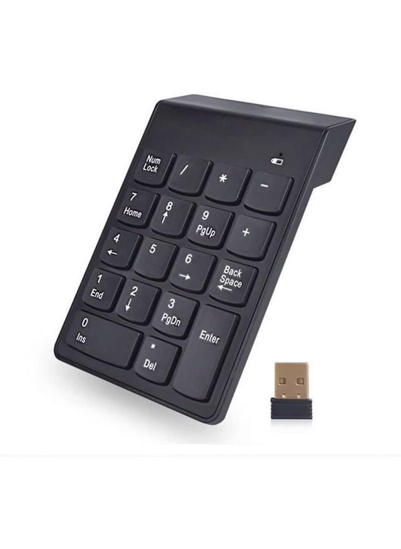 لوحة مفاتيح رقمية لاسلكية بمنفذ USB و18 مفتاح تعمل بتردد 2.4 جيجا هرتز للكمبيوتر واللابتوب  - Image 1