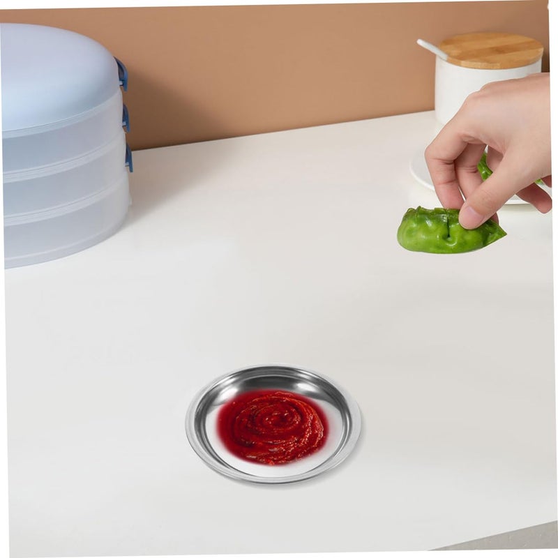 Thickened Stainless Steel Round Serving Bowl Set 10 Pcs for Sauces Seasonings - Image 4