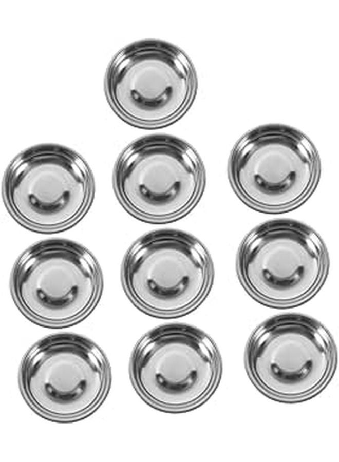 Thickened Stainless Steel Round Serving Bowl Set 10 Pcs for Sauces Seasonings - Image 1