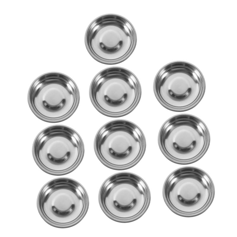 Thickened Stainless Steel Round Serving Bowl Set 10 Pcs for Sauces Seasonings - Image 2