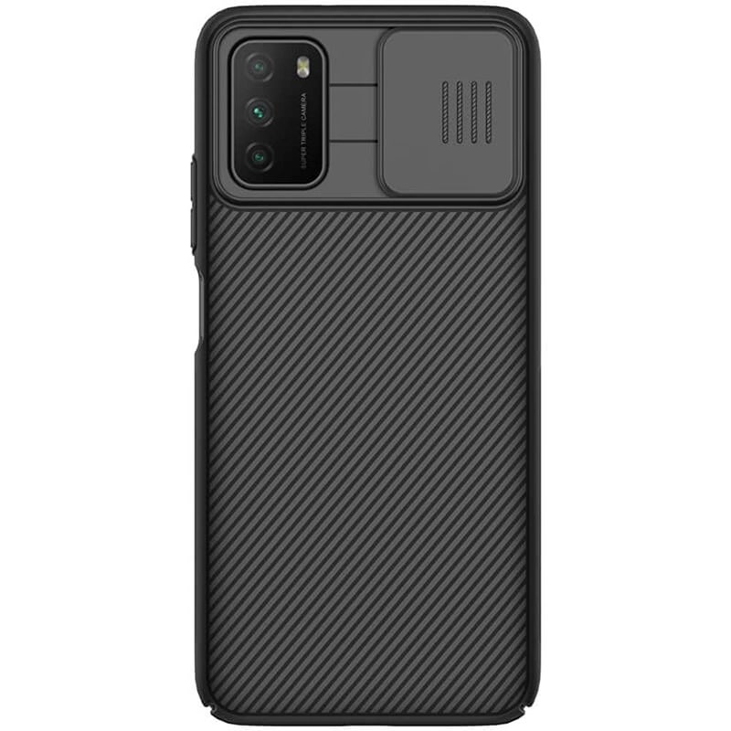Nillkin Case For Xiaomi Poco M3 Cover Hard Camshield With Camera Slide Protective Cover  Perfect Design Compatible With Xiaomi Poco M3   Black