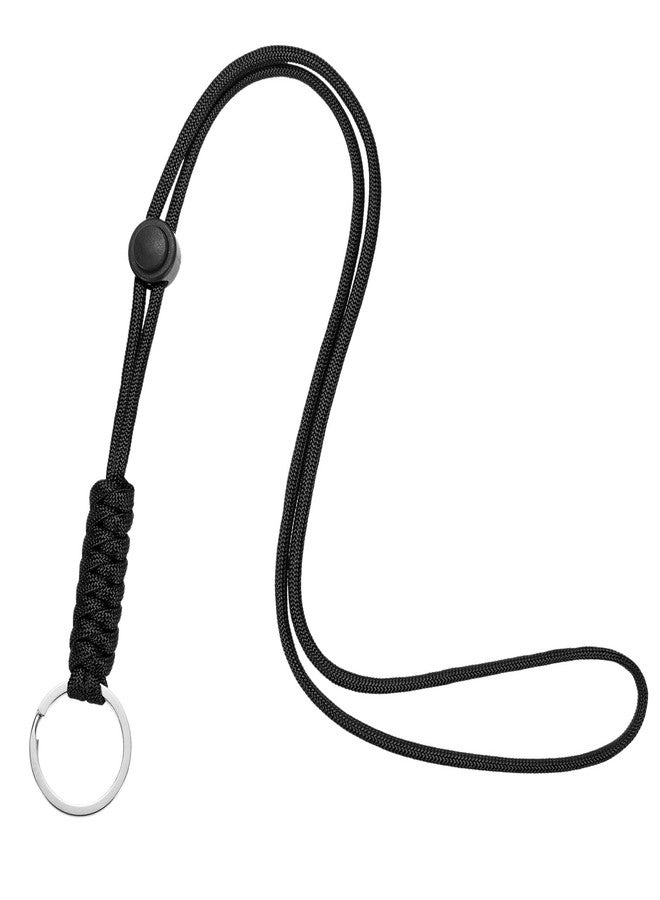 M METERXITY 1-Pack Lanyards for ID Badges, Black Adjustable Keychain Long Key Neck Lanyard Strap with Keyring for Man/Woman/Girls/Teacher, ID Holder Folder - Image 1
