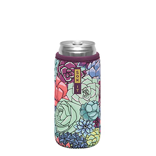 Sok It CanSok Sleeve for Beer  Soda Insulated Neoprene Cover Succulents 12oz Slim Can Sleeve