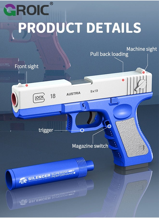 GROIC - Soft Bullet Toy Guns, Glock Continuous Shell Throwing Soft Gun Toy, Toy Foam Blasting Gun, Shooting Games Machine Gun Toys Pistol Toys for Kids Soft Bullet Gun with Eva Soft Bullet, Target etc - Image 1