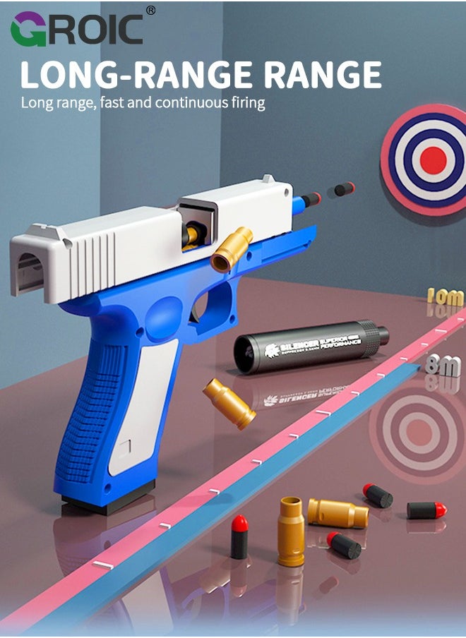 GROIC - Soft Bullet Toy Guns, Glock Continuous Shell Throwing Soft Gun Toy, Toy Foam Blasting Gun, Shooting Games Machine Gun Toys Pistol Toys for Kids Soft Bullet Gun with Eva Soft Bullet, Target etc - Image 1