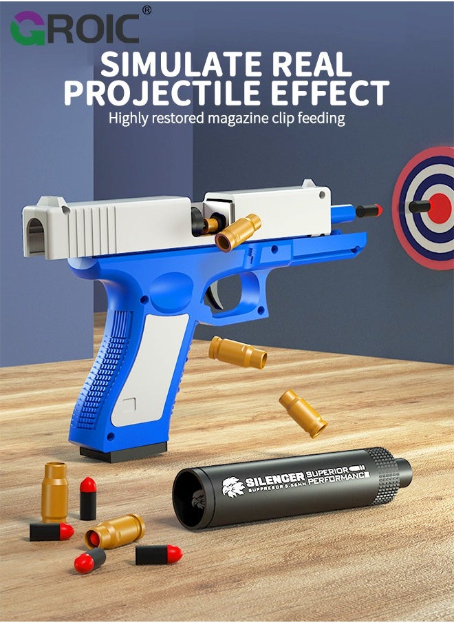 GROIC - Soft Bullet Toy Guns, Glock Continuous Shell Throwing Soft Gun Toy, Toy Foam Blasting Gun, Shooting Games Machine Gun Toys Pistol Toys for Kids Soft Bullet Gun with Eva Soft Bullet, Target etc - Image 1