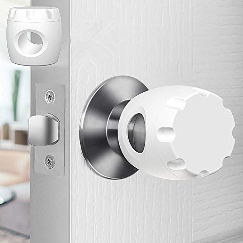 Uxoz Door Knob Safety Cover, 4 Pack Baby Safety Door Handle Cover, Screw Thread Design, Reusable, Reliable Solution to Prevent Kids from Popping Off The Covers - Image 1