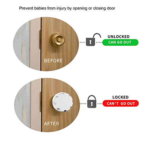 Uxoz Door Knob Safety Cover, 4 Pack Baby Safety Door Handle Cover, Screw Thread Design, Reusable, Reliable Solution to Prevent Kids from Popping Off The Covers - Image 5
