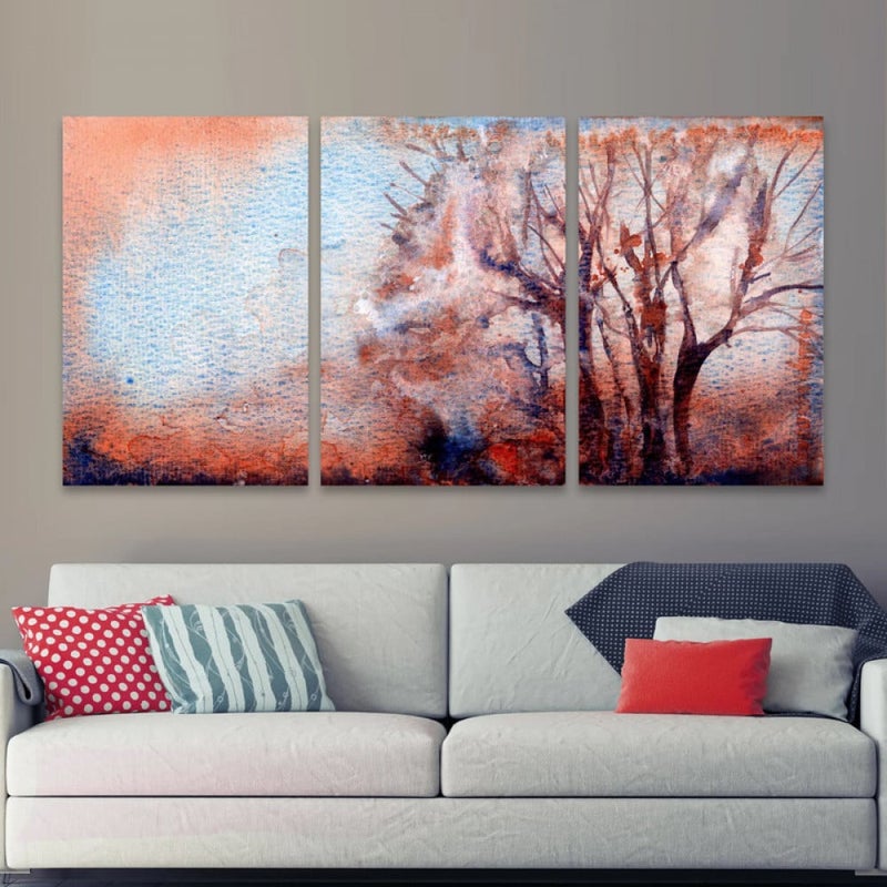 Marktna Three luxurious modern canvas prints with a hollow frame, measuring (90×40), three pieces - Image 1