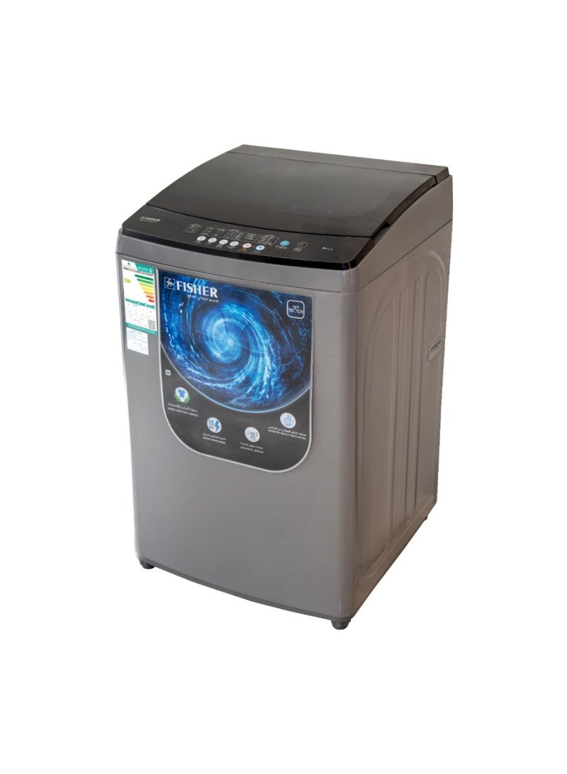 FISHER Top Load Washing Machine 17 kg FAWMT-M170GIHDD, Silver, 680 RPM, Energy-Saving Inverter Motor, LED Digital Display, Touch Control, Multiple Wash Programs, Delay Start, Large Capacity Laundry Solution for Homes, Families, and Offices - Image 1