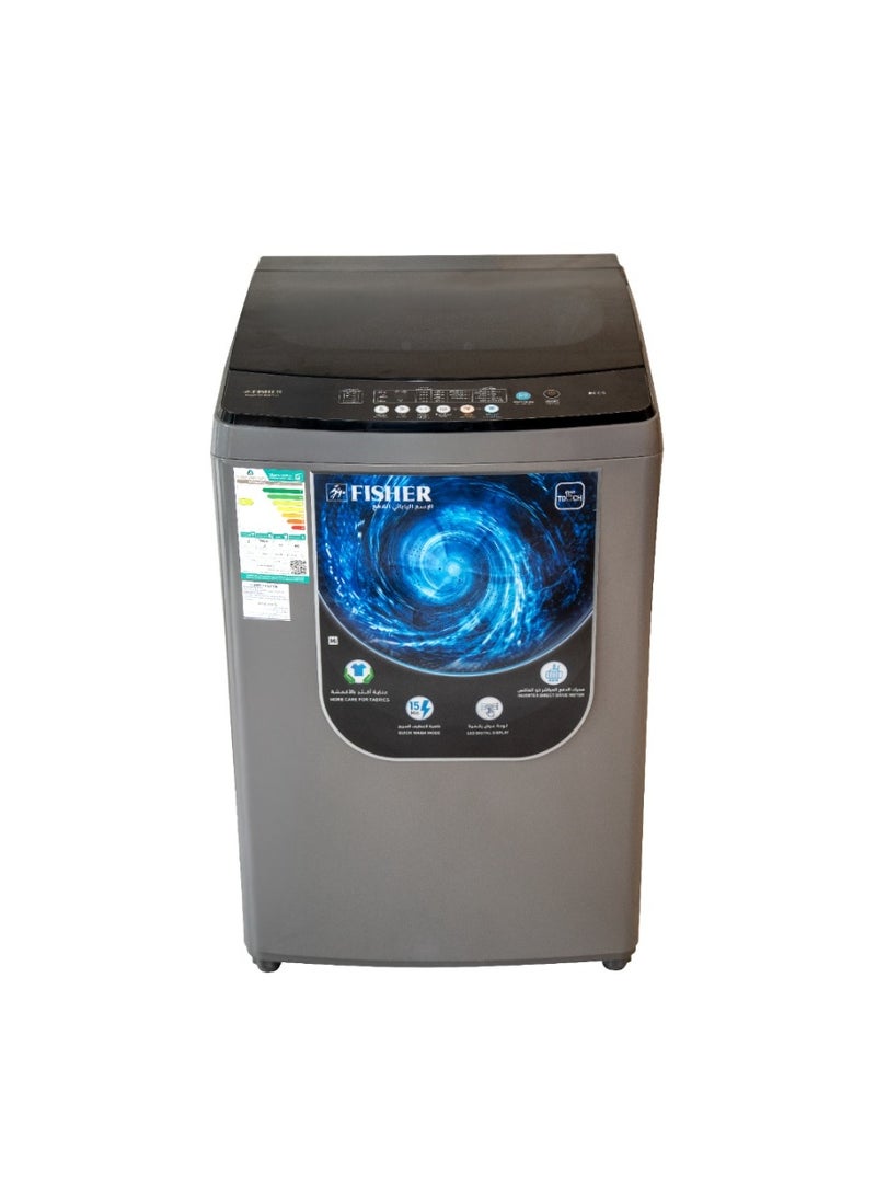FISHER Top Load Washing Machine 17 kg FAWMT-M170GIHDD, Silver, 680 RPM, Energy-Saving Inverter Motor, LED Digital Display, Touch Control, Multiple Wash Programs, Delay Start, Large Capacity Laundry Solution for Homes, Families, and Offices - Image 2
