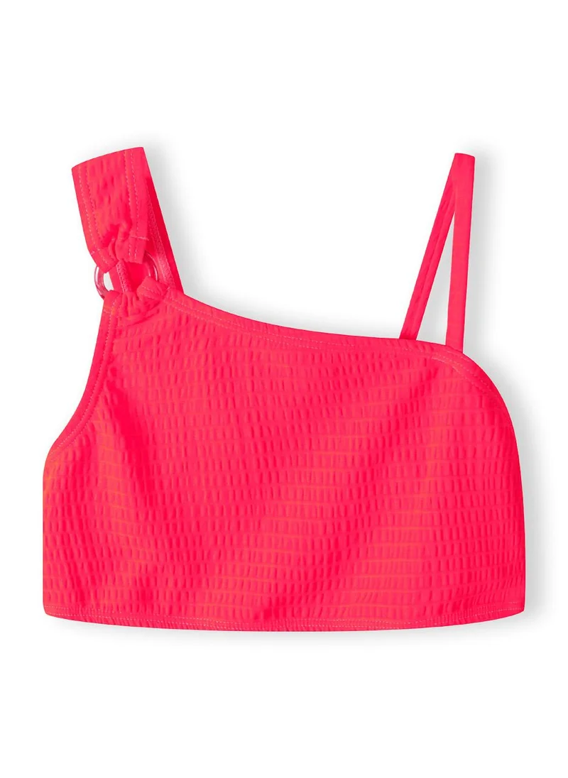 MINOTI Girls' Neon Pink Asymmetric Bikini Set – Stylish and Sporty Look