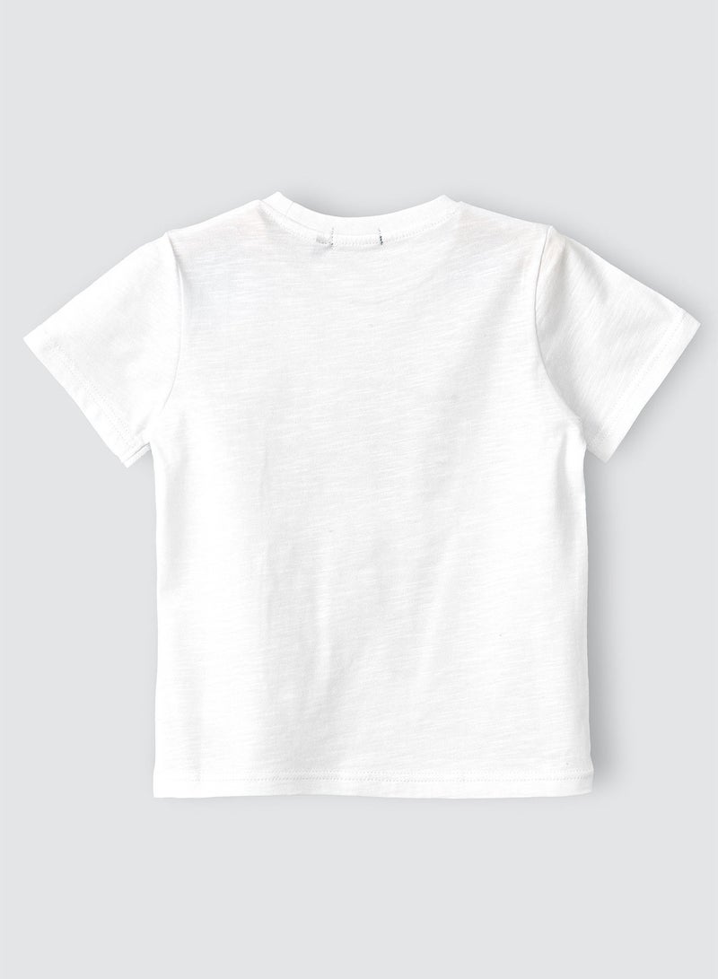 JAM Round Neck Knit T-Shirt With Print At Front - Image 2