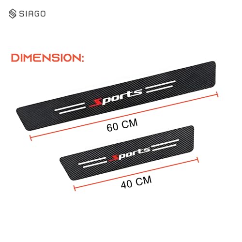 SIAGO Anti-Scratch Door Sill Guard | 4-Piece Carbon Fiber Protector Set for Front & Back Doors | Universal Fit Car Exterior Sill Guard Vinyl Stickers | SIA203 - Image 3