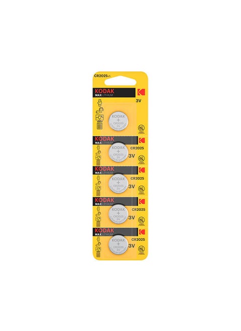 Max Lithium Cr 2025 Battaries , 5 Pec , 3V , quality material for your home  accessory ensemble