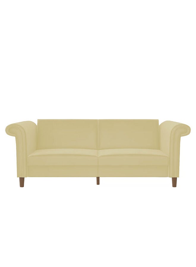 In-House Serena | Sofabed 2 In 1 Upholstered In Velvet - Dark Ivory - Image 4