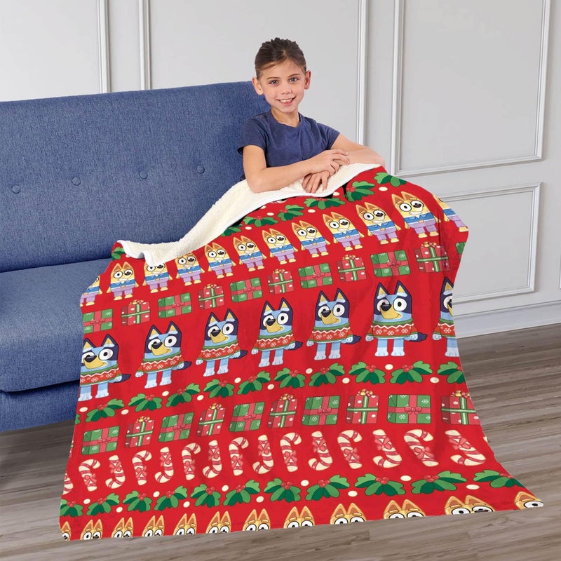 Northwest Northwest Bluey Silk Touch Sherpa Throw Blanket  50"" x 60""  Christmas Sweater - Image 2