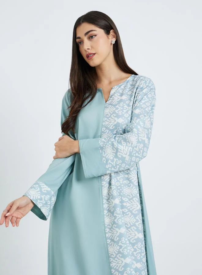 Amirah Women Green Printed A-Line Jalabiya