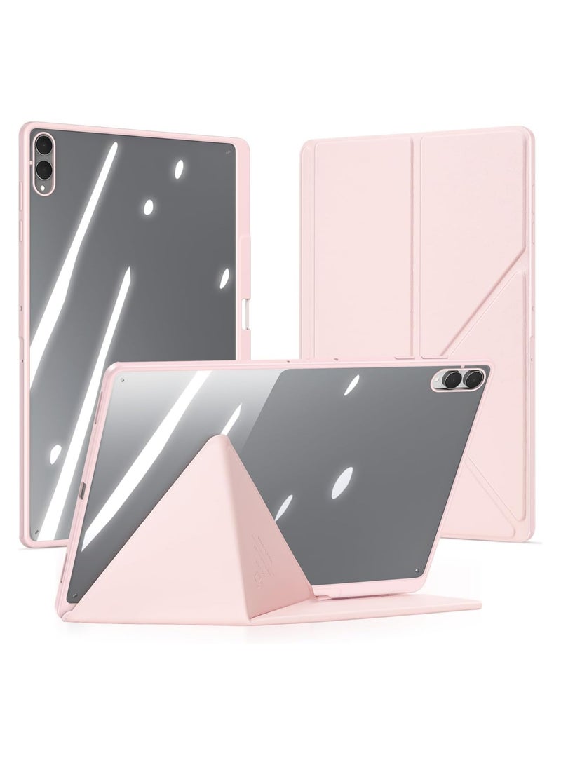 **غطاء لجهاز Samsung Galaxy Tab S11 Ultra 14.6 بوصة موديل 2025 SM-X930/X936B لوحي - حافظة PU جلدي قابلة للفصل على شكل Y، غطاء خلفي شفاف مع حامل قلم، وظيفة الإيقاظ/النوم التلقائي.**