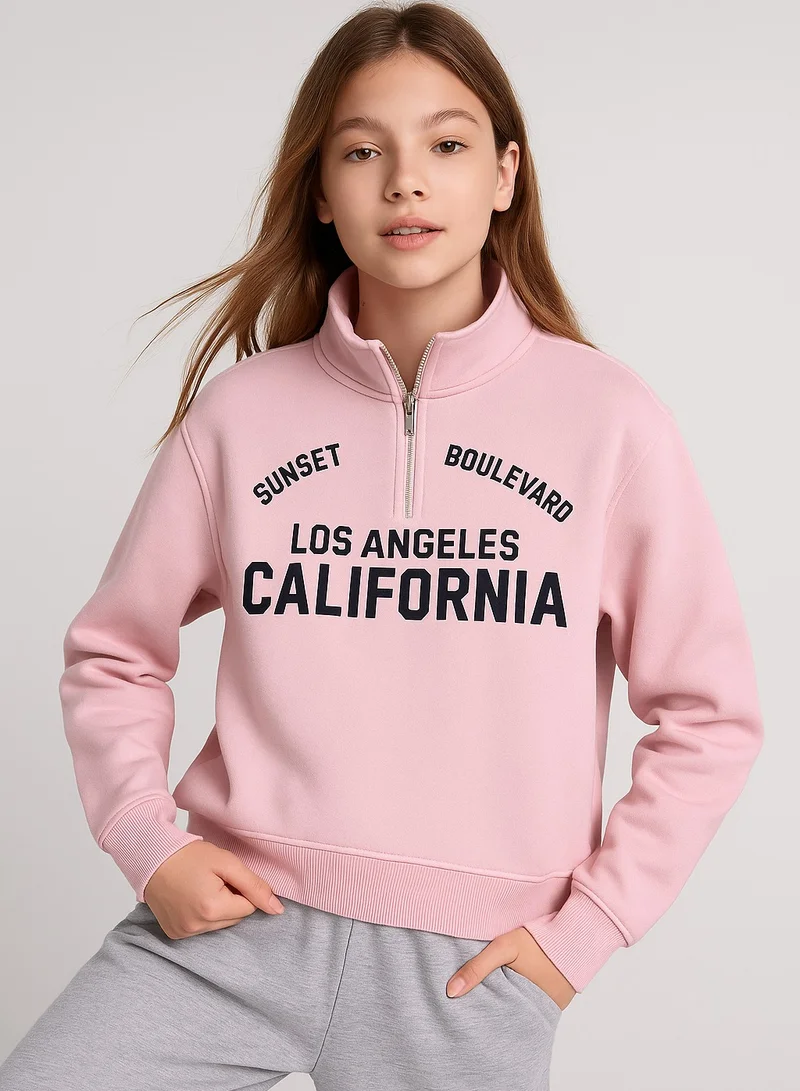 victor and jane “Los Angeles California” Half-Zip Pullover – 100% Cotton Fleece Sweatshirt | 280 GSM