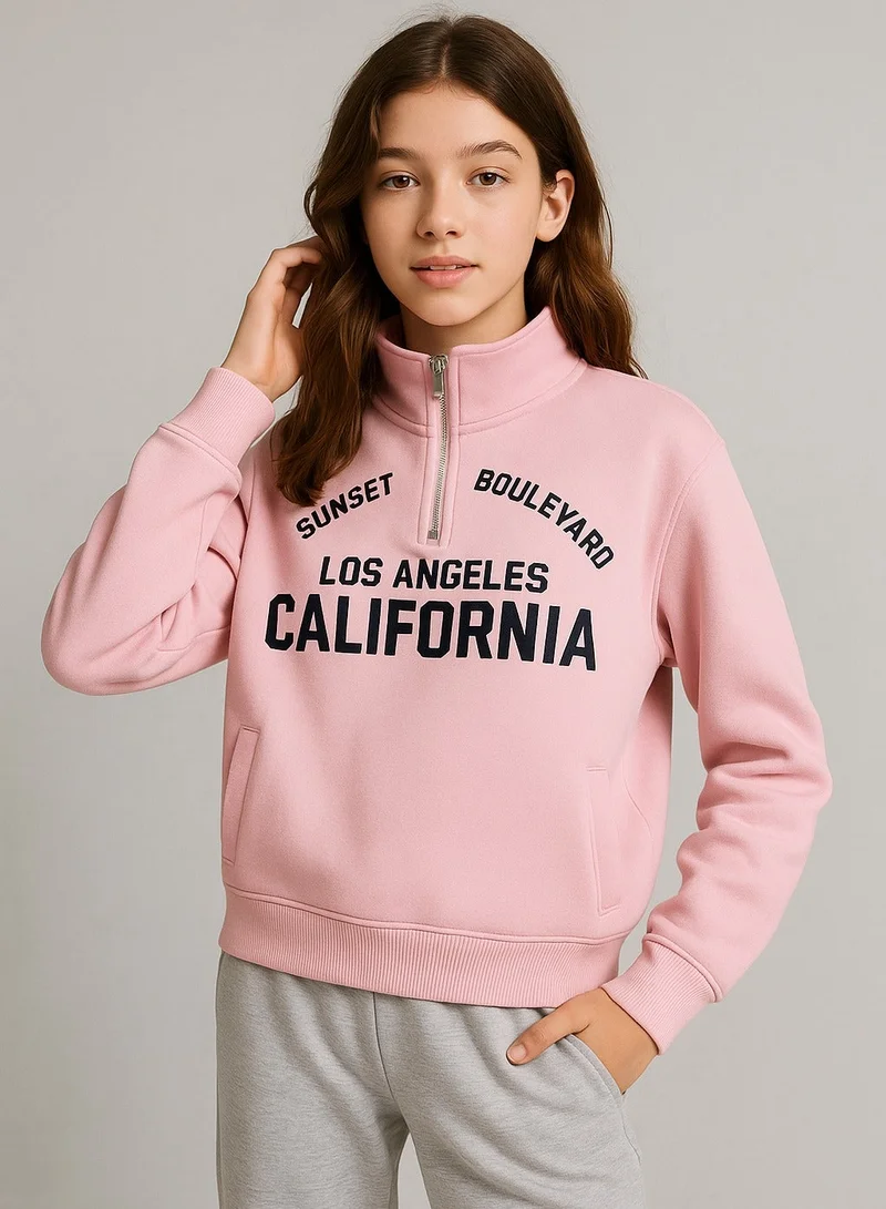 فكتور اند جين سترة بقلنسوة بسحاب نصفي لوس أنجلوس كاليفورنيا قطن فليس  جرام