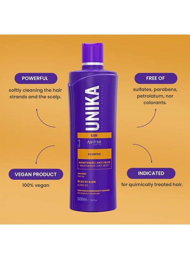 AGILISE COSMETICOS AGILISE-Unika Ojon Home Care Shampoo - Hair Care for Chemically Treated Hair - Hair Products for Women, Sulfate Free Shampoo Color Treated Hair, Hair Shampoo -Anti Frizz -OJON OIL, VEGAN -16.9fl.oz/50 - Image 5