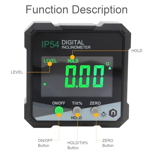 Smgda Digital Level Angle Gauge Meter, Magnetic Protractor Inclinometer, Angle Finder Level Box with AAA Battery and screwdriver for Woodworking, Table Saw,Construction with Magnetic Base - Image 2