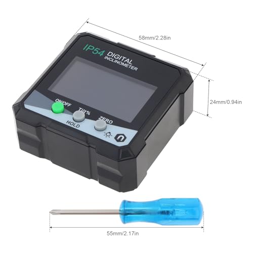 Smgda Digital Level Angle Gauge Meter, Magnetic Protractor Inclinometer, Angle Finder Level Box with AAA Battery and screwdriver for Woodworking, Table Saw,Construction with Magnetic Base - Image 3