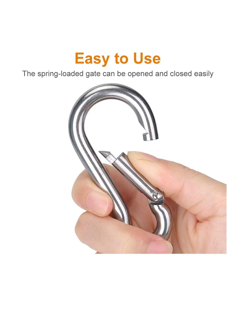 Excefore Spring Snap Hooks Carabiner, 6Pcs 304 Premium Stainless Steel Heavy Duty Carabiner Clips Assorted Sizes (2, 2.36, 3.15 inch)  - Image 5