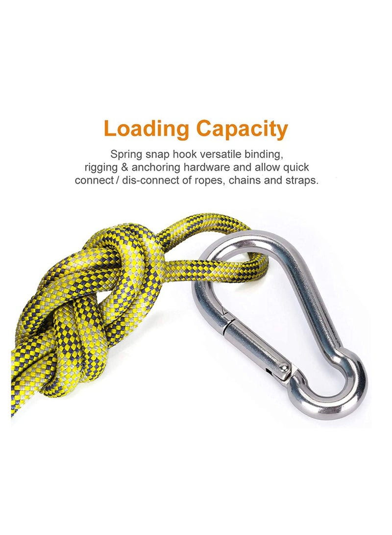 Excefore Spring Snap Hooks Carabiner, 6Pcs 304 Premium Stainless Steel Heavy Duty Carabiner Clips Assorted Sizes (2, 2.36, 3.15 inch)  - Image 4
