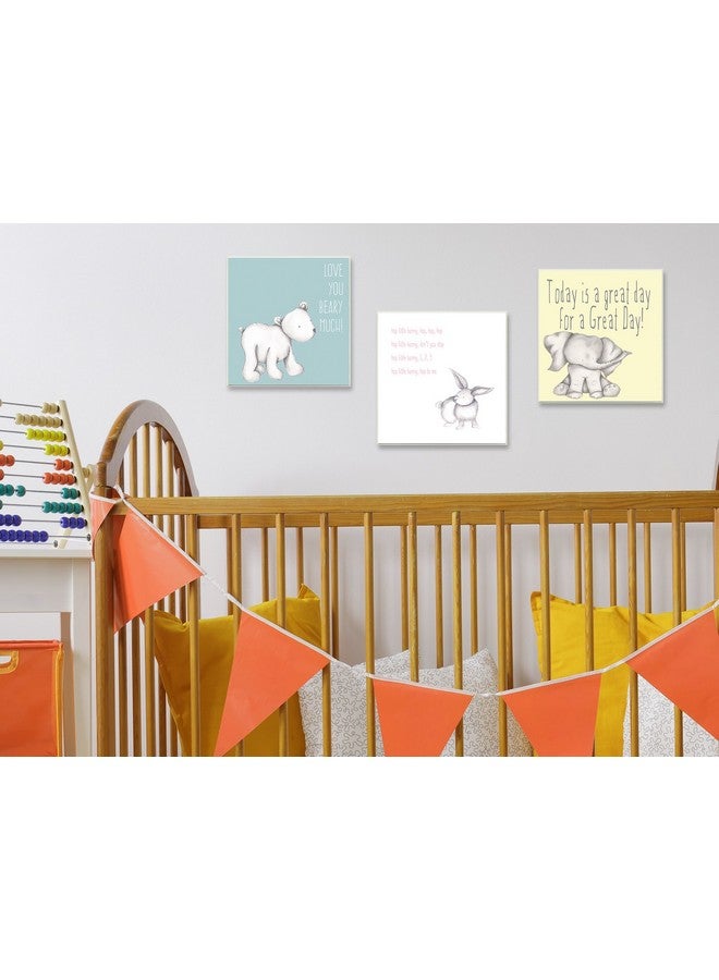 ستوبيل إنداستريز لوحة فنية جدارية من Stupell Home Décor Hop Little Bunny Rhyme Rabbit، مقاس 12 × 0.5 × 12، صُنعت بفخر في الولايات المتحدة الأمريكية - Image 2