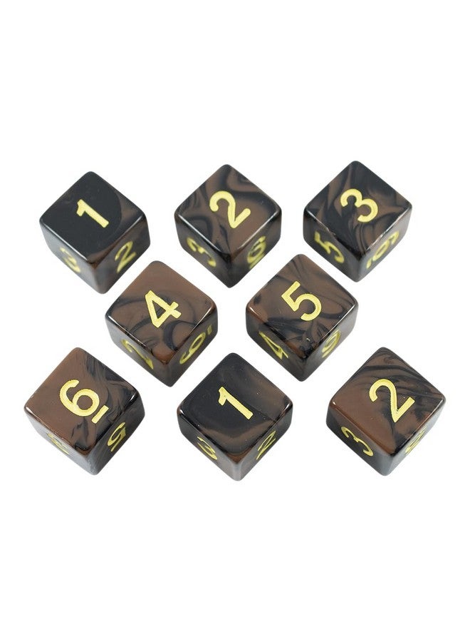 Paladin Roleplaying Black and Brown Dice - 8 D6 Set - 'Werewolf' - Image 1