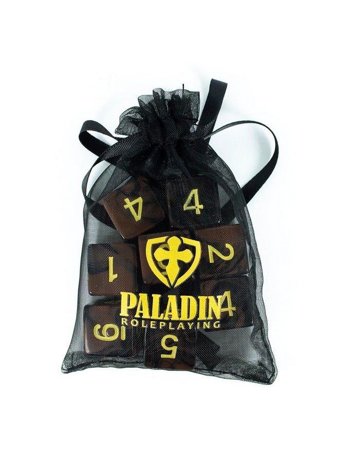 Paladin Roleplaying Black and Brown Dice - 8 D6 Set - 'Werewolf' - Image 3