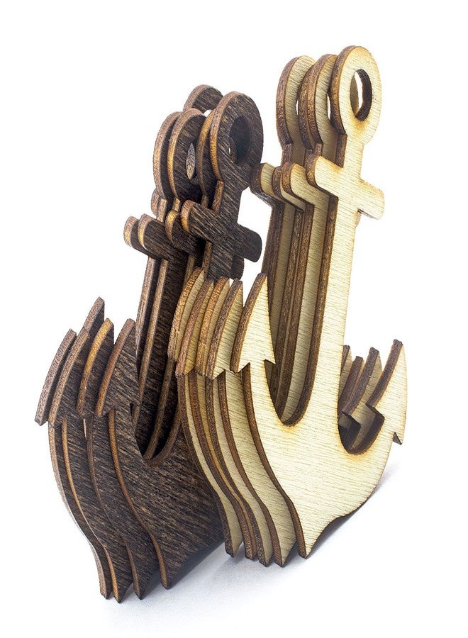 Summer-Ray.com Summer-Ray 50pcs Laser Cut Wooden Veneer Anchor 2" Mixed Pack Scrapbooking Embellishment - Image 1