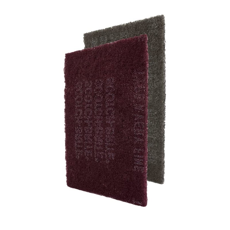 Scotch Brite CANOPUS Scuff Pads 3 Maroon Very Fine 7447 and 3 Gray Ultra Fine 7448, 6" x 9" Abrasive Hand Sanding Pads, Surface & Paint Preparation, Scouring, Cleaning, Finishing, Automotive Autobody - Image 2