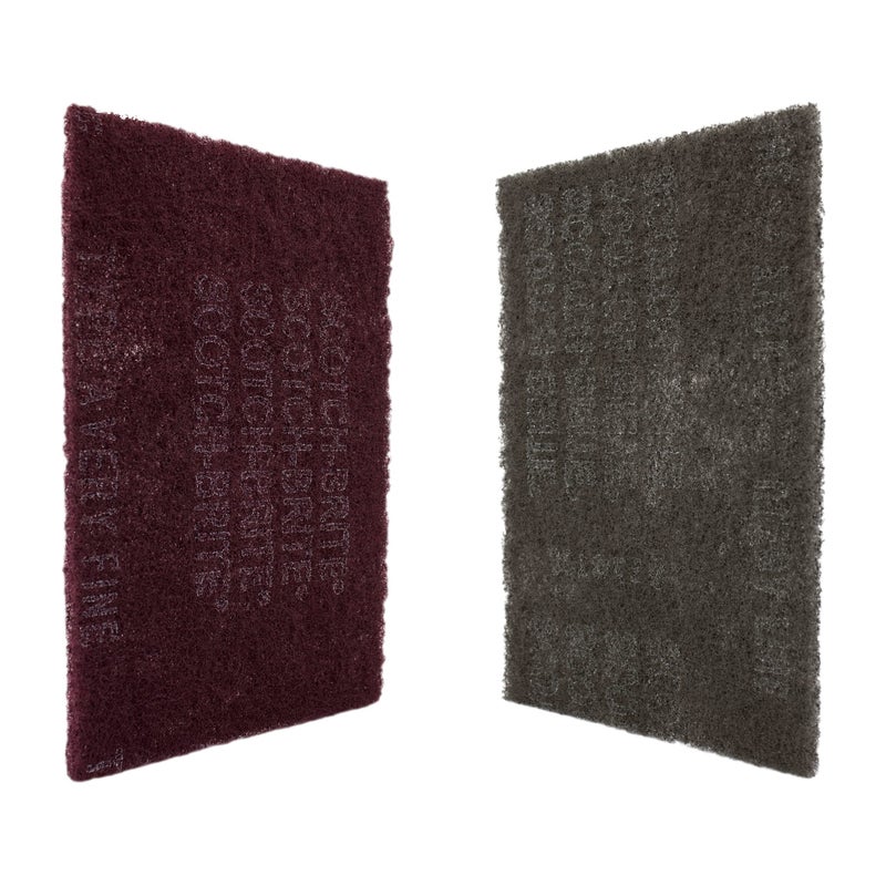 Scotch Brite CANOPUS Scuff Pads 3 Maroon Very Fine 7447 and 3 Gray Ultra Fine 7448, 6" x 9" Abrasive Hand Sanding Pads, Surface & Paint Preparation, Scouring, Cleaning, Finishing, Automotive Autobody - Image 3