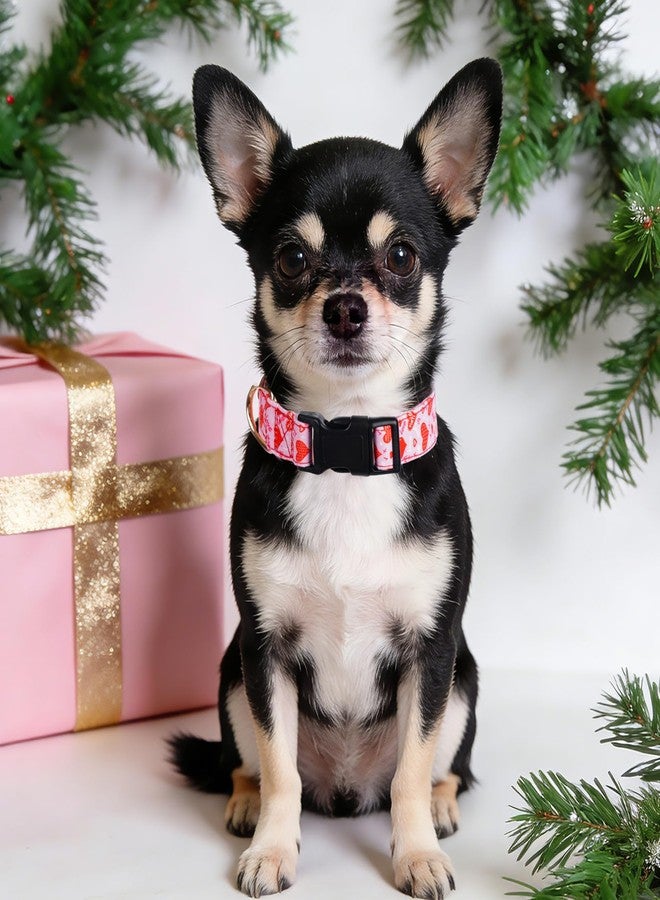 Nydotd Valentine's Day Dog Collar Pink Love Heart Pet Collars with Quick Release Buckle for Small Medium Large Dogs Wedding Boys Girls Dog Collar - Image 4