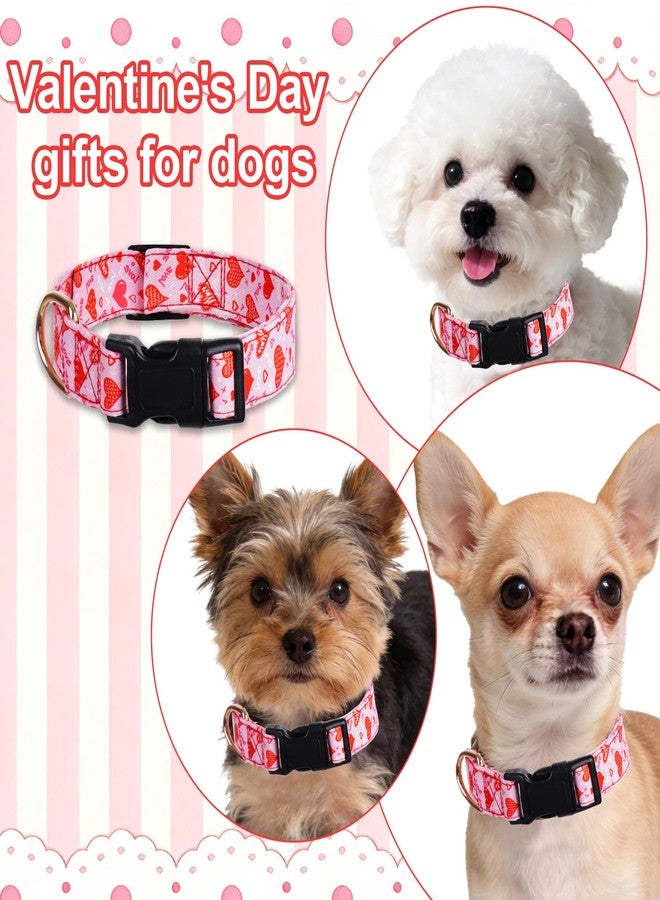Nydotd Valentine's Day Dog Collar Pink Love Heart Pet Collars with Quick Release Buckle for Small Medium Large Dogs Wedding Boys Girls Dog Collar - Image 5