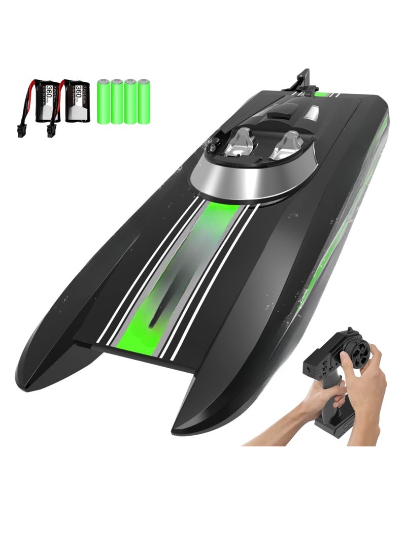 VOLANTEXRC Remote Control Boat, Rechargeable High Speed RC Boat, Lightweight And Portable Kids Toy Boat, Safe And Durable Yacht Toy With Reverse Function, (1pc, Black) - Image 1