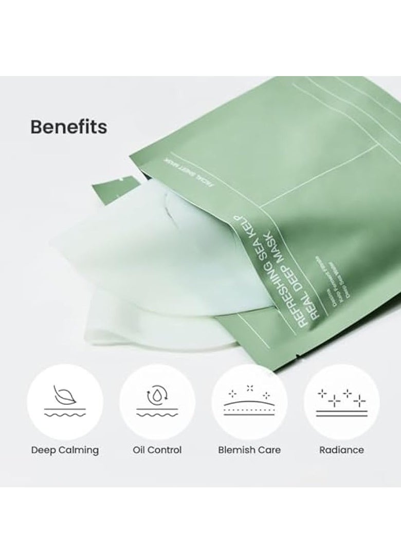 BIODANCE - BIODANCE Refreshing Sea kelp Real Deep Mask, Overnight Hydrogel Mask, Calming, Oil & Sebum Control, Blemish Care 1.19oz(34g) x 4ea - Image 1