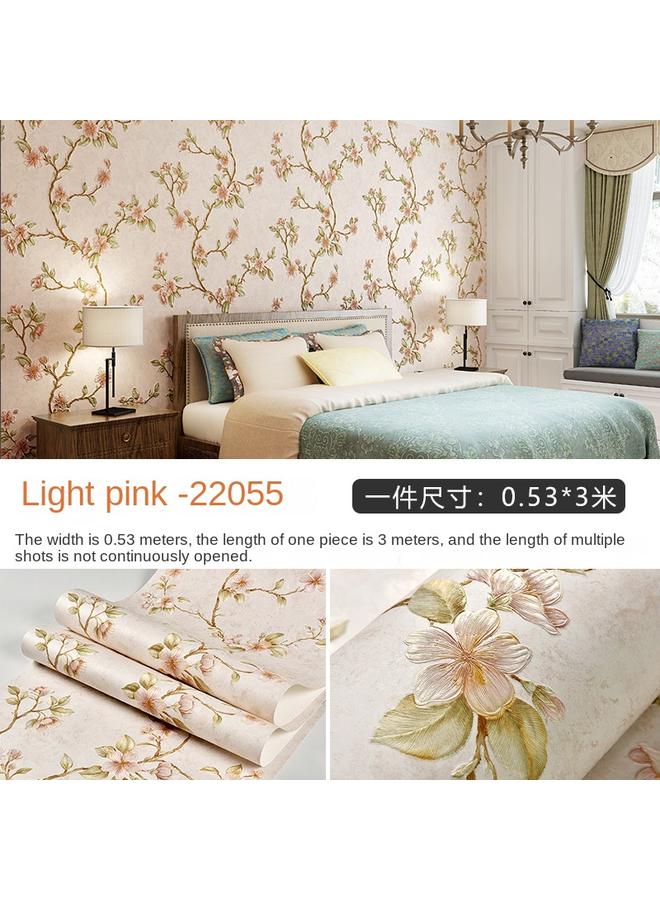 Bluejw American Retro 3D Non-woven Fabric Self-adhesive Wallpaper Bedroom Living Room TV Background Dormitory Self-pasted Wallpaper - Image 1