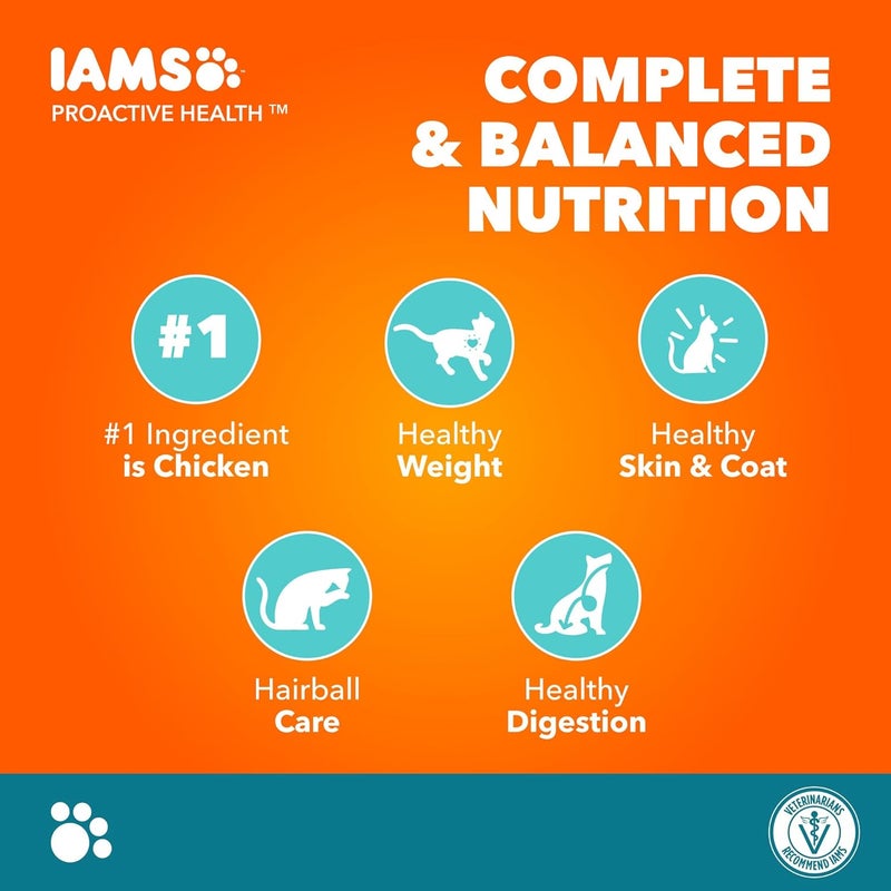 Iams Cat Dry Food Healthy Adult Indoor Weight & Hairball Care, 1 kg - Image 3