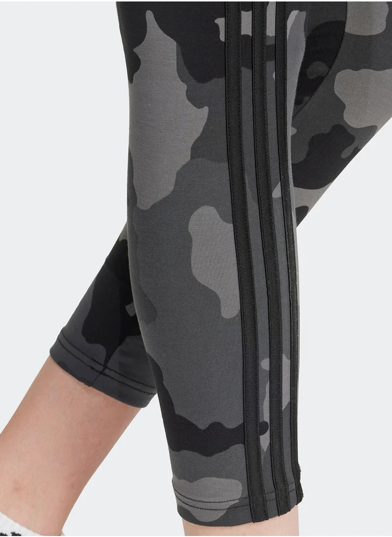 اديداس Essentail 3 Stripe Camo 7/8 Leggings