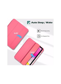 Procases For Ipad 10Th Gen Case With Pencil Holder 2022 Ipad 10.9 Inch Case Clear Transparent Back Shell Trifold Protective Cases Shockproof Cover For 2022 Ipad 10Th Gen A2696 A2757 A2777 Pink  - Image 5
